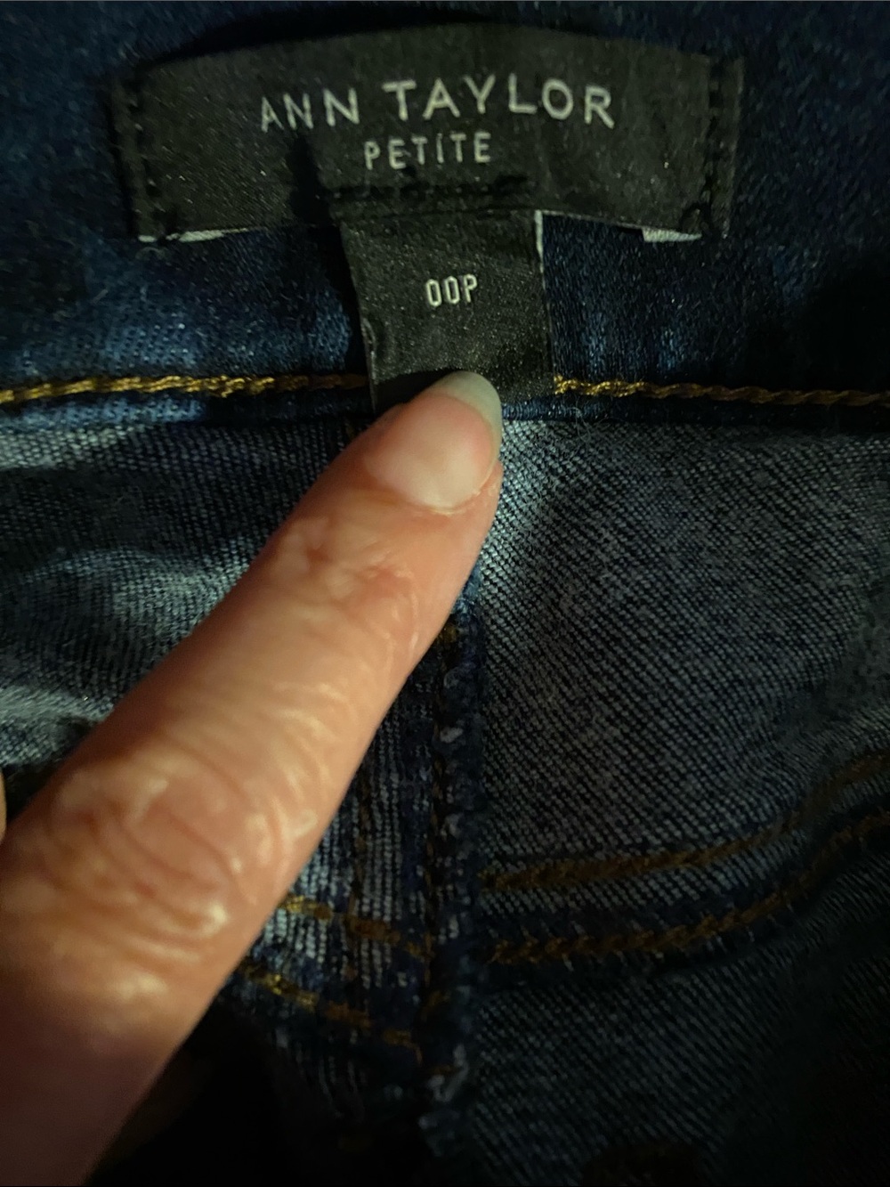 Ann Taylor Petite Slim Boot Cut Jeans in Dark Blue